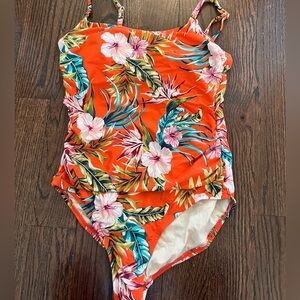 Floral one piece swimsuit